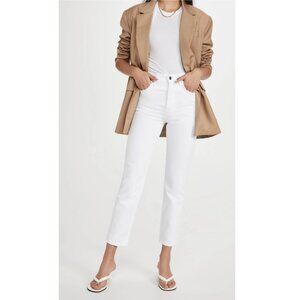 ANINE BING Sonya Ultra High Rise Waist Slim Straight Jeans Cropped Ankle Length